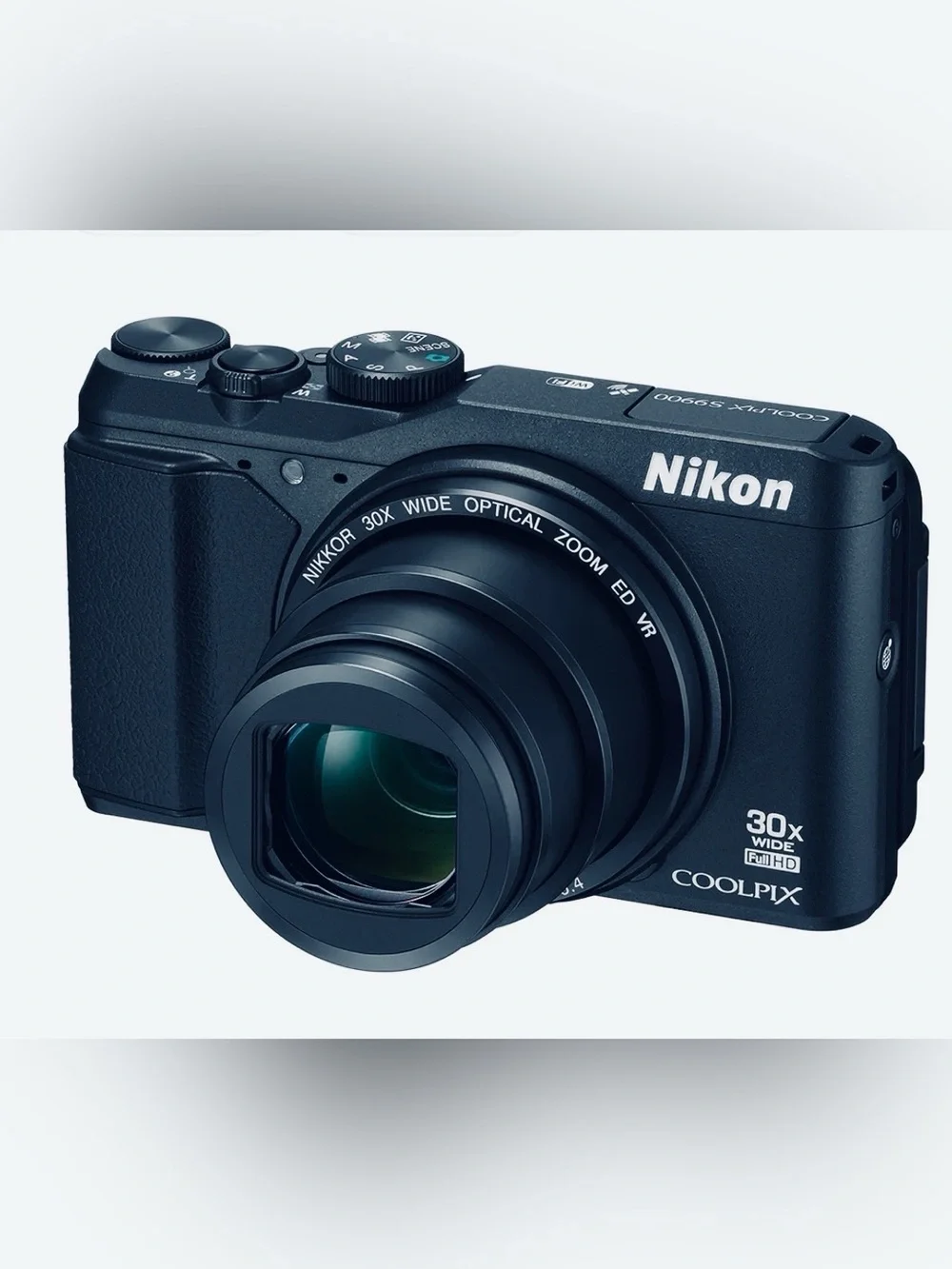 Nikon COOLPIX S9900 Digital Camera Bundle - Black 97% New SD Card 128GB And Box